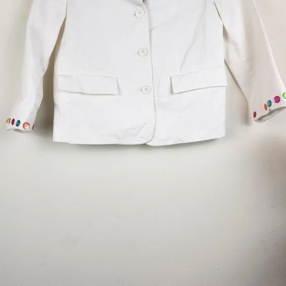 LOVE MOSCHINO white fitted cropped blazer Size US 4 - Picture 3 of 9